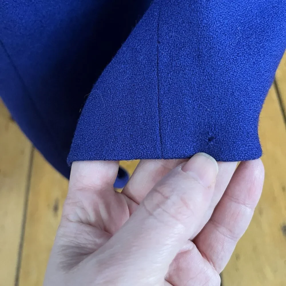 VTG 90s J.G. Hook Wool Shift Dress Royal Blue Long Sleeve Preppy Academia Size12 - Picture 11 of 12